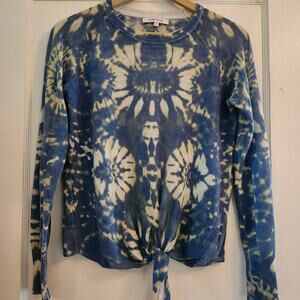 Olivaceous Tie Dyed Pullover Soft Light Weight Knit Sweater Size Small